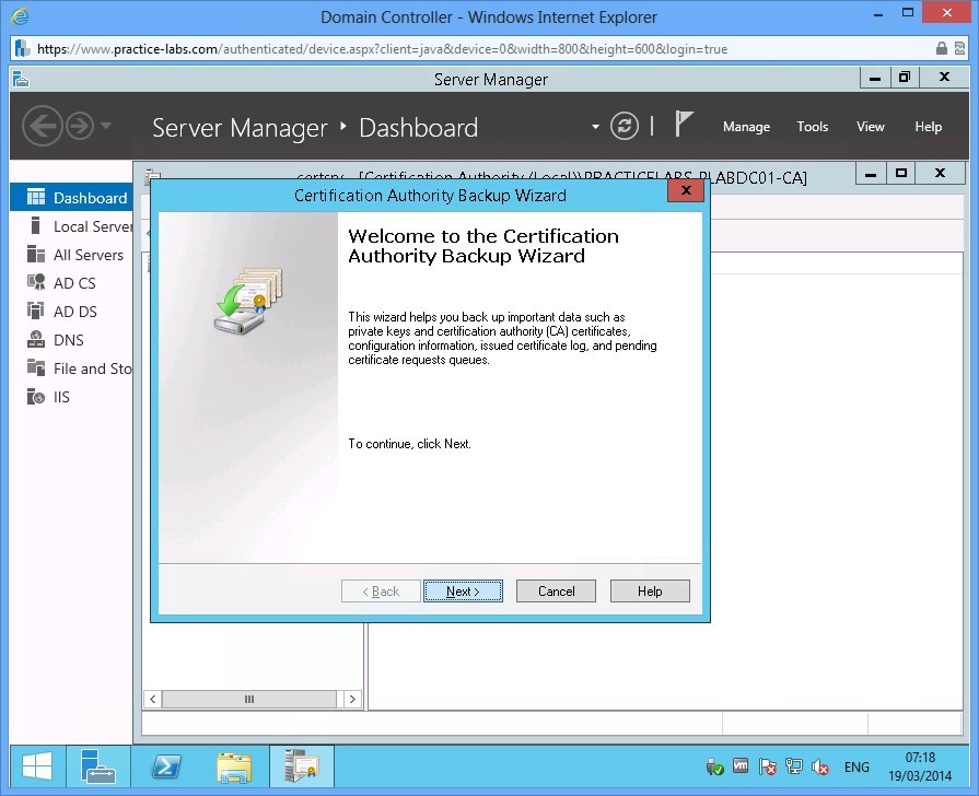 Practice Labs screenshot.